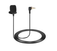 sourcing map Lavalier Lapel Microphone, 3.5mm Elbow Mono Condenser Collar Microphone 1.5m Wired Unidirectional Condenser Mini Lapel Mic for Teachers Presenters