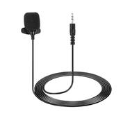 sourcing map Lavalier Lapel Microphone, 3.5mm Straight Stereo 3-Pole Condenser Collar Microphone 1.5m Wired Omnidirectional Condenser Mini Lapel Mic for Teachers Presenters