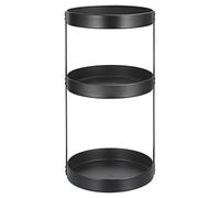 sourcing map Lazy Susan Organizer, 3 Tier Carbon Steel Turntable Rotating Spice Racks Metal Condiment Organizers for Kitchen Cabinet Pantry Cupboard Table Black