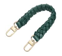 sourcing map Leather Braided Purse Handle, 1Pc 31mm/12.2" Short Green Leather PU Braided Purse Strap Replacement Handle with Gold Buckles for Underarm Bags, Handbags, Bucket Bags