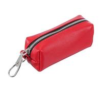 sourcing map Leather Coin Purse, Leather Car Key Holder Bag Hand-held Change Purse Keychain Pouch Small Coin Pouch with Key Ring for Women and Men, Red