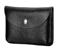 sourcing map Leather Coin Purse, Small Coin Pouch, Portable Pocket Pouch Change Purse Wallet Snap Closure for Women Men Credit Card Folded Bills Key Lip Balm, Black