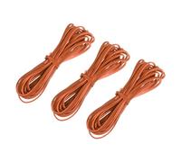 sourcing map Leather Cord, 5.47 Yards 2.6mm Dia Braided String Strip for Purse Handbag Shoelace DIY Crafts Bracelet Making, Orange Red