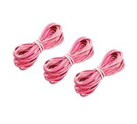 sourcing map Leather Cord, 5.47 Yards 2.6mm Flat Suede String Strip for Purse Handbag Shoelace DIY Crafts Bracelet Making, Fuchsia 3Pcs