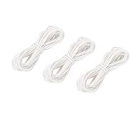 sourcing map Leather Cord, 5.47 Yards 2.6mm Flat Suede String Strip for Purse Handbag Shoelace DIY Crafts Bracelet Making, White 3Pcs