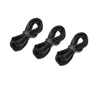 sourcing map Leather Cord, 5.47 Yards 2.6mm Flat Suede String Strip for Purse Handbag Shoelace DIY Crafts Bracelet Making, Black 3Pcs