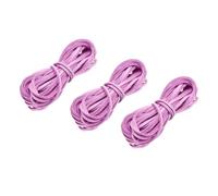 sourcing map Leather Cord, 5.47 Yards 2.6mm Flat Suede String Strip for Purse Handbag Shoelace DIY Crafts Bracelet Making, Pink 3Pcs