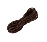 sourcing map Leather Cord, 5.47 Yards 3mm Dia PU Braiding Thread String for Purse Handbag Shoelace DIY Crafts Bracelet Making, Dark Brown