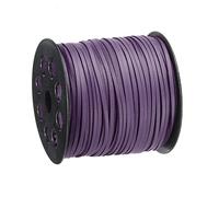 sourcing map Leather Cord, 98.42 Yards 2.6mm Flat Suede String Strip for Purse Handbag Shoelace DIY Crafts Bracelet Making, Purple 1 Roll