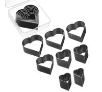 sourcing map Leather Heart Shape Punch Cutter Set 8 Sizes Leather Hollow Cutter Kit Durable Punch Die Kit Carbon Steel Leather Punch Tool for Canvas Strap Belt Leathercraft Working 8pcs