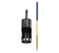 sourcing map Leather Hole Punch Tool 24mm 45#Steel 1/4 Hex Shank Drill Bits Electric Hollow Punch Set with 5.5" Half-Round File for Leathercraft Belt Fabric PVC Plastic Handbags Watch Band DIY