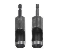 sourcing map Leather Hollow Punch Set 1/4 Hex Shank for Drills, 16mm 18mm Dia Rotary Hole Punches for Thick Fabrics Leathercraft Working