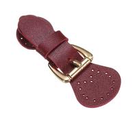 sourcing map Leather Magnetic Snap Buckle Lock, Sew on Toggle Closure Fasteners Buttons Replacement for Pouches Jacket DIY Craft Sewing, Wine Red