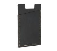 sourcing map Leather Phone Card Holder Stick on Wallet Minimalist Style with Non-Slip Lining Secures Black for Phone Case Most Smartphone