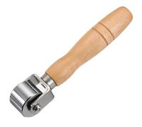 sourcing map Leather Press Roller 25mm / 0.98" Length Stainless Steel Leather Glue Edges Laminating Rolling with Wooden Handle for DIY Leather Crafting Working Car Soundproof Mat, Silver