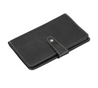 sourcing map Leather Professional Credit Card Holder, 96 Slots Business Card Organizer for Men and Women, Multifunctional Credit Card Protective Case, Store Cards and Prevent Loss(Black)