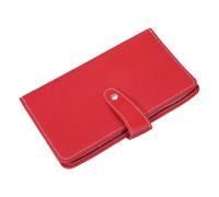 sourcing map Leather Professional Credit Card Holder, 96 Slots Business Card Organizer for Men and Women, Multifunctional Credit Card Protective Case, Store Cards and Prevent Loss(Red)