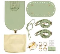 sourcing map Leather Purse Making Kit, 5Pcs DIY PU Leather Bag Backpack Making Set Bag Bottom, Shoulder Strap, Flap Cover,Drawstring for Purse DIY Making - Green