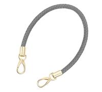 sourcing map Leather Purse Strap, 1Pc 50cm/19.69" Short Leather PU Braided Purse Replacement Handle with Metal Buckles for Underarm Bags, Handbags (Dark Gray Strap + Gold Clasp)