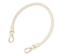 sourcing map Leather Purse Strap, 1Pc 50cm/19.69" Short Leather PU Braided Purse Replacement Handle with Metal Buckles for Underarm Bags, Handbags (Beige Strap + Gold Clasp)