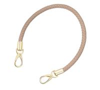 sourcing map Leather Purse Strap, 1Pc 50cm/19.69" Short Leather PU Braided Purse Replacement Handle with Metal Buckles for Underarm Bags, Handbags (Grey Brown Strap + Gold Clasp)