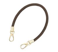 sourcing map Leather Purse Strap, 1Pc 50cm/19.69" Short Leather PU Braided Purse Replacement Handle with Metal Buckles for Underarm Bags, Handbags (Dark Coffee Strap + Gold Clasp)