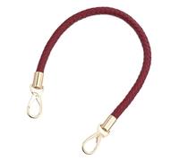 sourcing map Leather Purse Strap, 1Pc 50cm/19.69" Short Leather PU Braided Purse Replacement Handle with Metal Buckles for Underarm Bags, Handbags (Dark Red Strap + Gold Clasp)