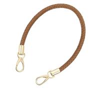 sourcing map Leather Purse Strap, 1Pc 50cm/19.69" Short Leather PU Braided Purse Replacement Handle with Metal Buckles for Underarm Bags, Handbags (Coffee Strap + Gold Clasp)
