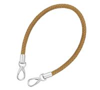 sourcing map Leather Purse Strap, 1Pc 60cm/23.62" Short Leather PU Braided Purse Replacement Handle with Metal Buckles for Underarm Bags, Handbags (Dark Khaki Strap + Silver Clasp)
