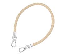 sourcing map Leather Purse Strap, 1Pc 60cm/23.62" Short Leather PU Braided Purse Replacement Handle with Metal Buckles for Underarm Bags, Handbags (Beige Pink Strap + Silver Clasp)