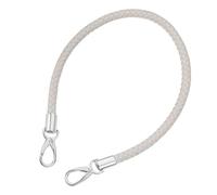 sourcing map Leather Purse Strap, 1Pc 60cm/23.62" Short Leather PU Braided Purse Replacement Handle with Metal Buckles for Underarm Bags, Handbags (Light Gray Strap + Silver Clasp)