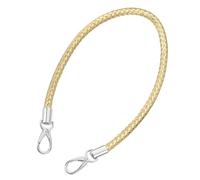 sourcing map Leather Purse Strap, 1Pc 60cm/23.62" Short Leather PU Braided Purse Replacement Handle with Metal Buckles for Underarm Bags, Handbags (Gold Strap + Silver Clasp)