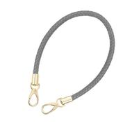 sourcing map Leather Purse Strap, 1Pc 60cm/23.62" Short Leather PU Braided Purse Replacement Handle with Metal Buckles for Underarm Bags, Handbags (Dark Gray Strap + Gold Clasp)