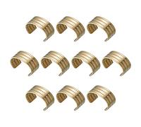 sourcing map Leather Rope Clip, 100Pcs Cylindrical Crimping Cord Crimps Foldable String Leather Cord Fastener for DIY Lanyard, Tassel, Jewelry Making, Copper Tone