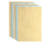 sourcing map Leather Scraps, 8 x 6 Inch Leather Pieces Artificial Cow Leathers for Crafts, Bags, Jewelry Making, Craft Supplies, DIY Projects (Pack of 10, Gold Tone)