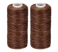 sourcing map Leather Sewing Threads 55 Yards 150D/1mm Polyester Waxed Cord for Manual Sewing (Brown, 2pcs)