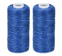 sourcing map Leather Sewing Threads 55 Yards 150D/1mm Polyester Waxed Cord for Manual Sewing (Denim Blue, 2pcs)