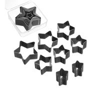 sourcing map Leather Star Shape Punch Cutter Set 8 Sizes Leather Hollow Cutter Kit Durable Punch Die Kit Carbon Steel Leather Punch Tool for Canvas Strap Belt Leathercraft Working 8pcs