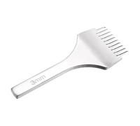 sourcing map Leather Stitching Punch 3.0mm 10 Prong Carbon Steel Leather Punch Hole Tool Chisel for DIY Craft Handbag Wallets Card Belt Holders Key Holders Belts, White