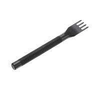 sourcing map Leather Stitching Punch 4mm 4 Prong Carbon Steel Leather Punch Hole Tool Chisel for DIY Craft Handbag Wallets Card Belt Holders Key Holders Belts, Black