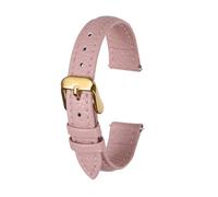 sourcing map Leather Watch Band 10mm Vintage Textured Padded Leather Watch Strap Litchi Grain Pattern Replacement Wristband with Stainless Steel Pin Buckle for Men and Women, Pink