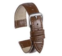 sourcing map Leather Watch Band 17mm Embossed Pattern Cowhide Watch Strap Replacement with Spring Bars for Women, Brown