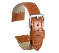 sourcing map Leather Watch Band 17mm Embossed Pattern Cowhide Watch Strap Replacement with Spring Bars for Women, Pale Brown