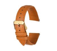 sourcing map Leather Watch Band 20mm Vintage Textured Padded Leather Watch Strap Litchi Grain Pattern Replacement Wristband with Stainless Steel Pin Buckle for Men and Women, Orange