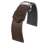 sourcing map Leather Watch Band 20mm Vintage Watch Strap Quick Release Wristband Replacement Bands with Stainless Steel Butterfly Buckle for Men and Women, Dark Brown