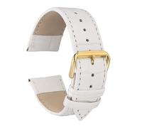 sourcing map Leather Watch Band 24mm Embossed Pattern Cowhide Watch Strap Replacement with Spring Bars for Men and Women, White Gold