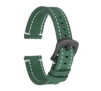 sourcing map Leather Watch Bands, 20mm Width Quick Release Watch Strap Cowhide Replacement Wrist Band Black Buckle for Men Women, Ink Green