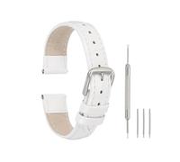 sourcing map Leather Watch Bands for Men and Women, 14mm Crocodile Pattern Watch Band Quick Release Watch Strap Replacement, Flat Thin Elegant Leather Strap with Tools, White