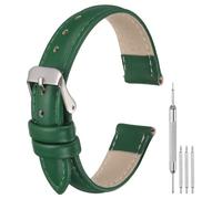 sourcing map Leather Watch Bands for Men and Women, Quick Release Watch Strap Replacement, 10mm 12mm 14mm 16mm 18mm 20mm 22mm 24mm Flat Thin Elegant Leather Strap with Tools