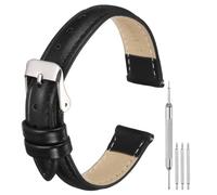 sourcing map Leather Watch Bands for Men and Women, Quick Release Watch Strap Replacement, 10mm 12mm 14mm 16mm 18mm 20mm 22mm 24mm Flat Thin Elegant Leather Strap with Tools